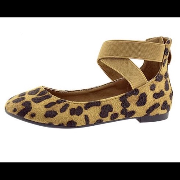 Girls Leopard Print Flats - Picture 3 of 4